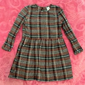 Plaid flannel long sleeve dress